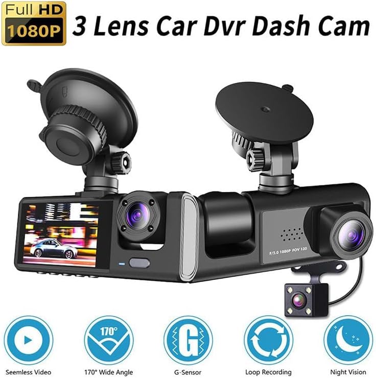 Cameră marșarier cu suport pentru placă + Cameră auto 4K cu vedere nocturnă și monitorizare 24/7