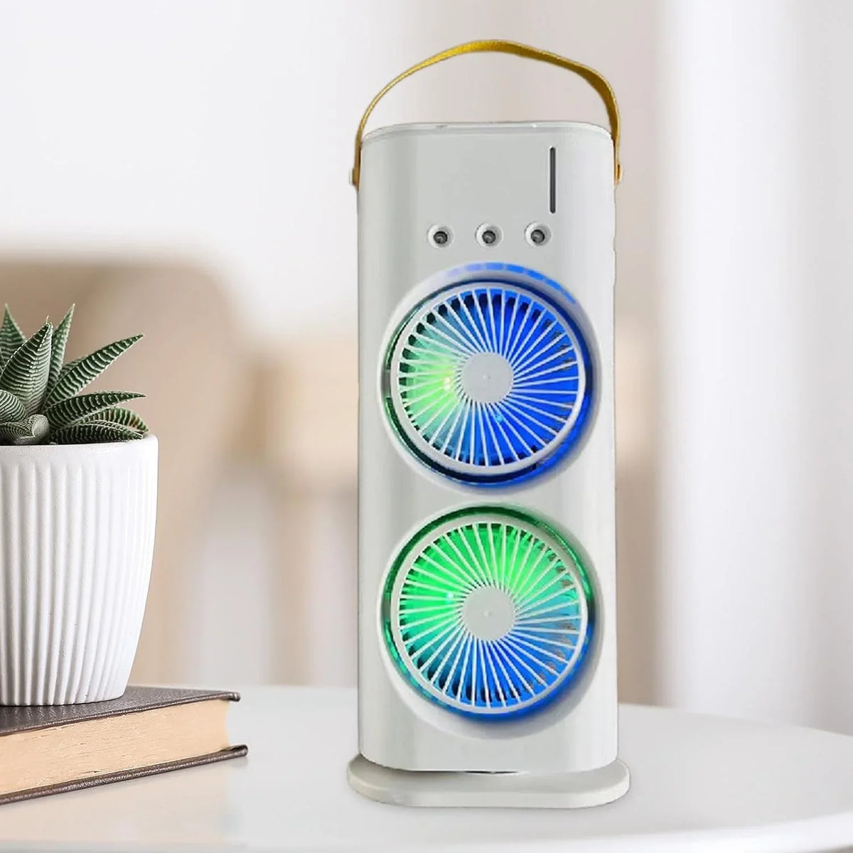 Ventilator portabil de birou cu umidificare prin pulverizare