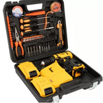 Kit burghiu fără fir de 36V – 2 baterii, ciocan, 30 de accesorii + set de perii gratuit