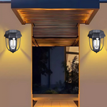 Set 4 Lampa solara LED cu incarcare solara, Pentru terasa, casa si curte, Pornire automata pe timp de noapte