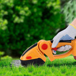 Foarfecă Electrică cu Acumulator 2 în 1 – Pentru Gazon și Gard Viu | 2 Acumulatori Incluși