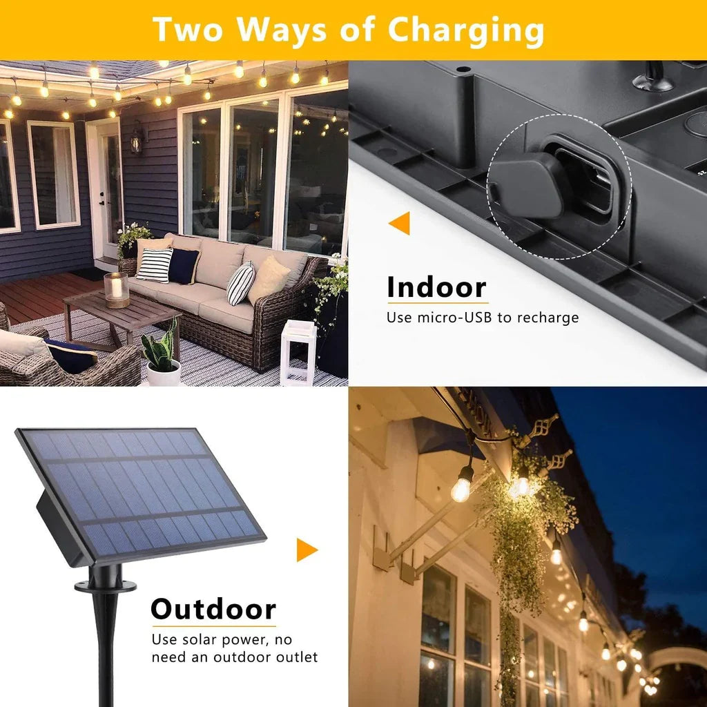 Ghirlanda solara 20 m cu 20 becuri LED