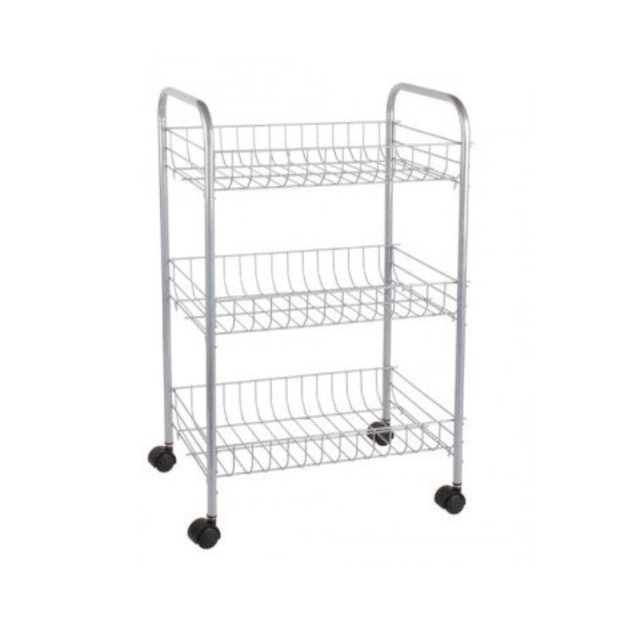 Etajera cu 3 rafturi metalice, portabila , practica si spatioasa