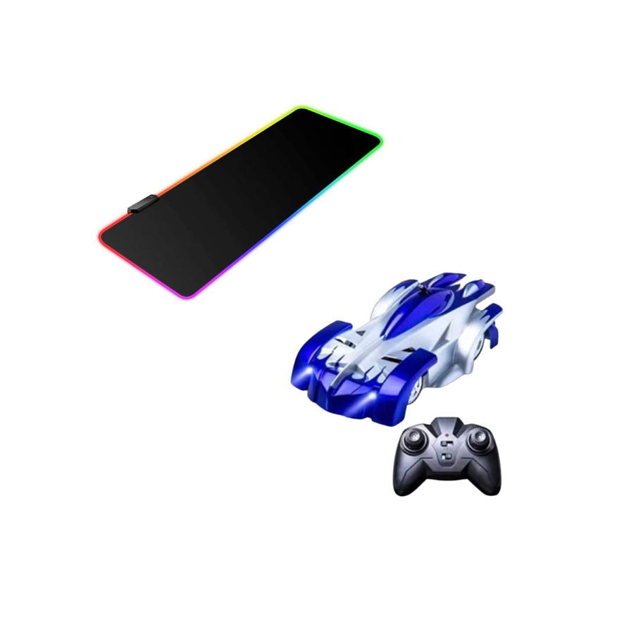 Mouse Pad pentru jocuri RGB (80x30cm) – Impermeabil, antiderapant + Mașină cu telecomanda pentru cățărare pe perete