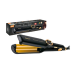 Ondulator pentru par, RAF R0411, 35W, placat cu ceramica, 29x6cm, negru-auriu
