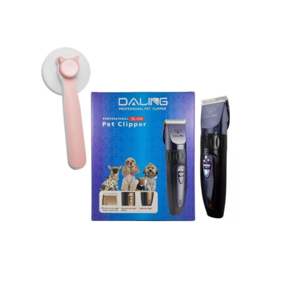 Aparat profesional pentru tuns caini, DL-D99 + Perie cu autocuratare blana de animale, cu buton CADOU