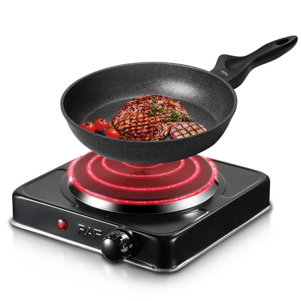 Plită Electrică Ceramică RAF R.8010AB, 1000W, controltemperatură și protecție la supraîncălzire