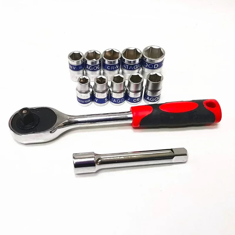 Set 12 Piese Cheie cu Clichet 1/2" Capete Chei Tubulare 10-22mm