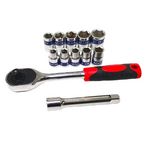 Set 12 Piese Cheie cu Clichet 1/2" Capete Chei Tubulare 10-22mm