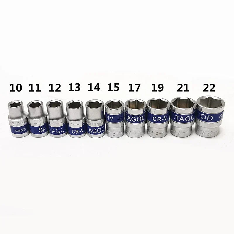 Set 12 Piese Cheie cu Clichet 1/2" Capete Chei Tubulare 10-22mm