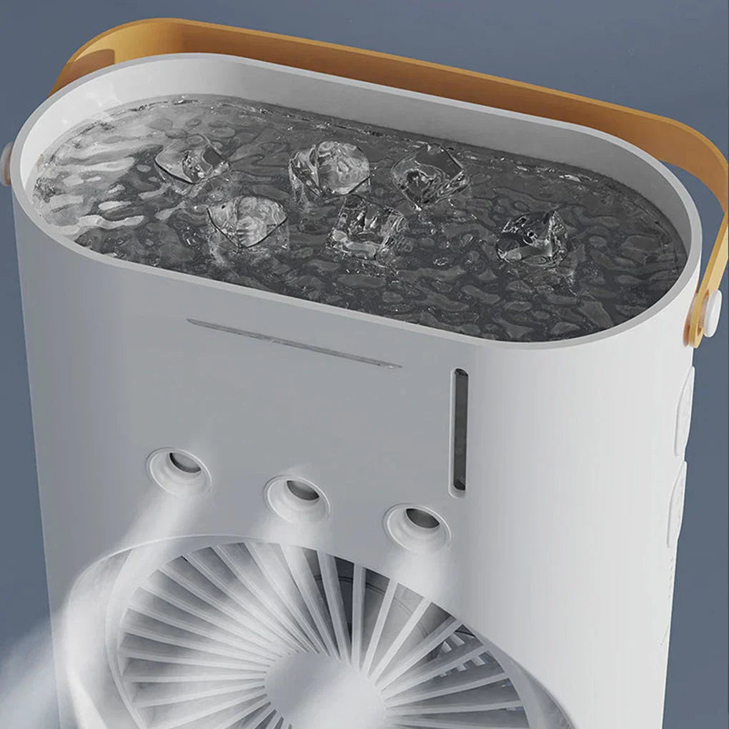 Ventilator portabil de birou cu umidificare prin pulverizare