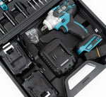 Cheie de impact, masina de Insurubat, 550Nm, 43 de Accesorii, 2 Acumulatori 48V si Valiza