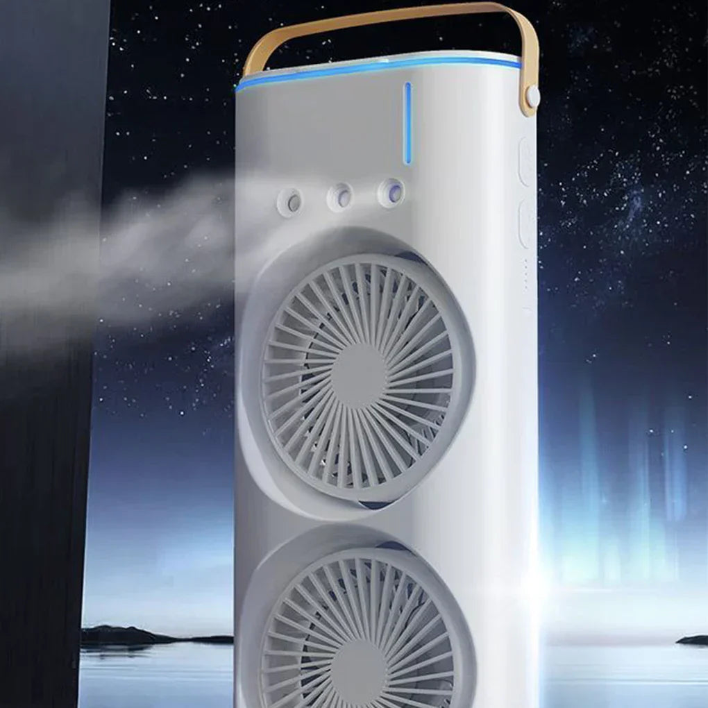 Ventilator portabil de birou cu umidificare prin pulverizare