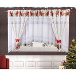Set perdea cu draperie, motive de craciun, 400x160cm