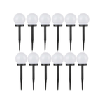 Set 12 x Lampa solara de gradina, 10cm, IP44, Nergu/Alb