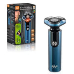 Aparat electric de ras, RAF R4017, 3W, IPX7, 360°, incarcare USB, afisaj digital, 4x14cm, albastru