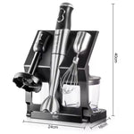 Blender RAF R3004, 5 in 1, 500W, recipient de 500ml, 700ml, tel si suport, 2 viteze, 4 lame din otel, 40 cm, negru-argintiu