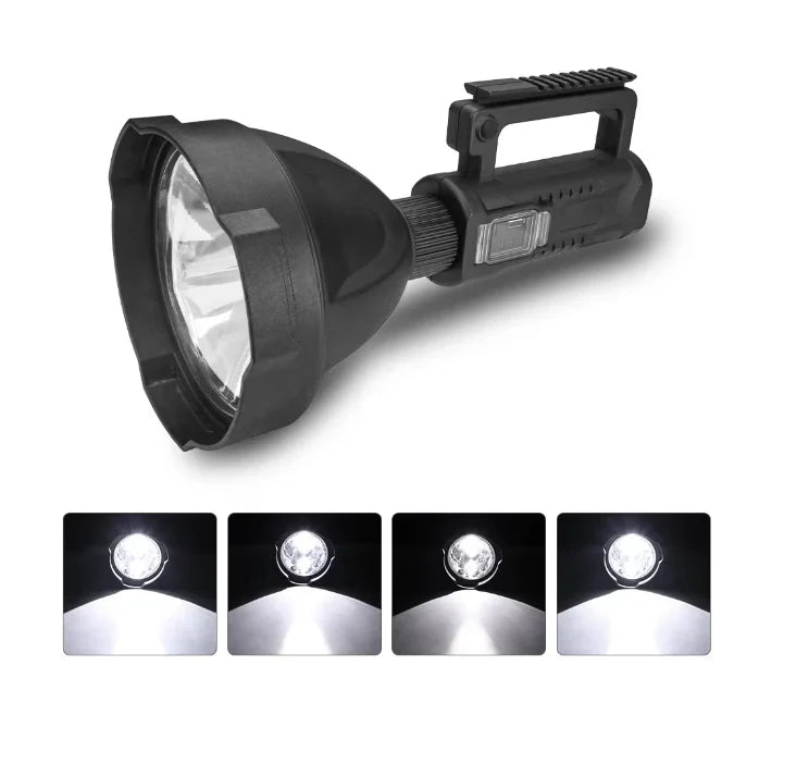 Set 2 x Lanterna LED cu trepied, 60W, raza de actiune 1KM, 4 moduri de iluminare, functie Powerbank