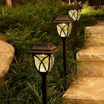 Set 6 x lampa solara felinar LED 43 cm patrate, pentru terasa, alee sau gradina