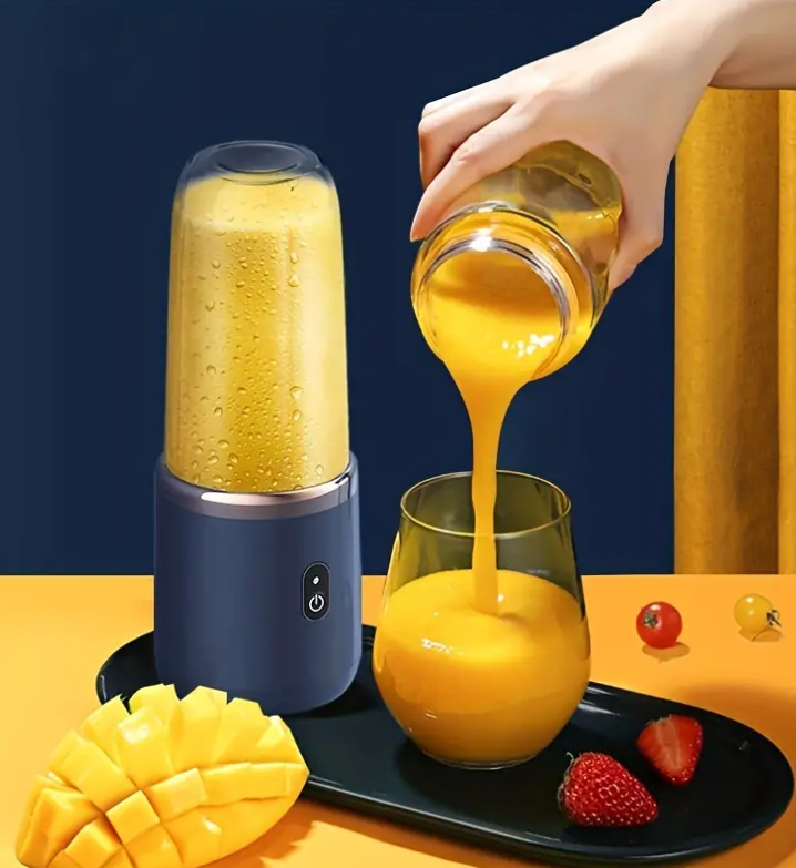 Mini Blender Portabil Juicer Cup, 6 Lame, 400 ml, Incarcare USB, 18650 RPM