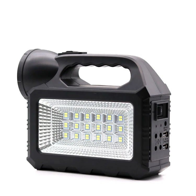 Kit Solar-lanterna Led Multifunctionala Cu Panou Solar, 3 Becuri, Power Bank