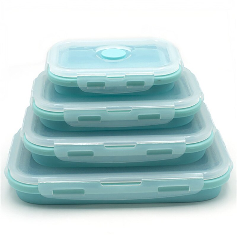 Set 4 cutii de pranz pliabile din silicon