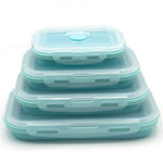 Set 4 cutii de pranz pliabile din silicon