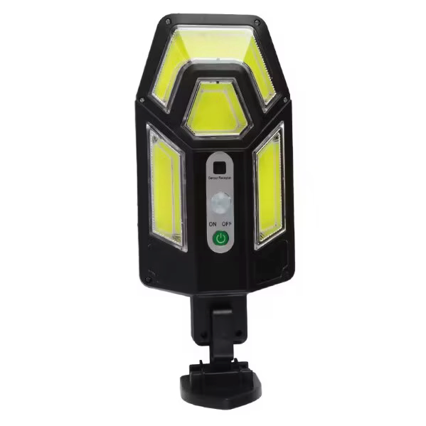 Set 3 x Lampa solara LED, 50W, 2 moduri iluminare, Senzor miscare, Telecomanda, Negru