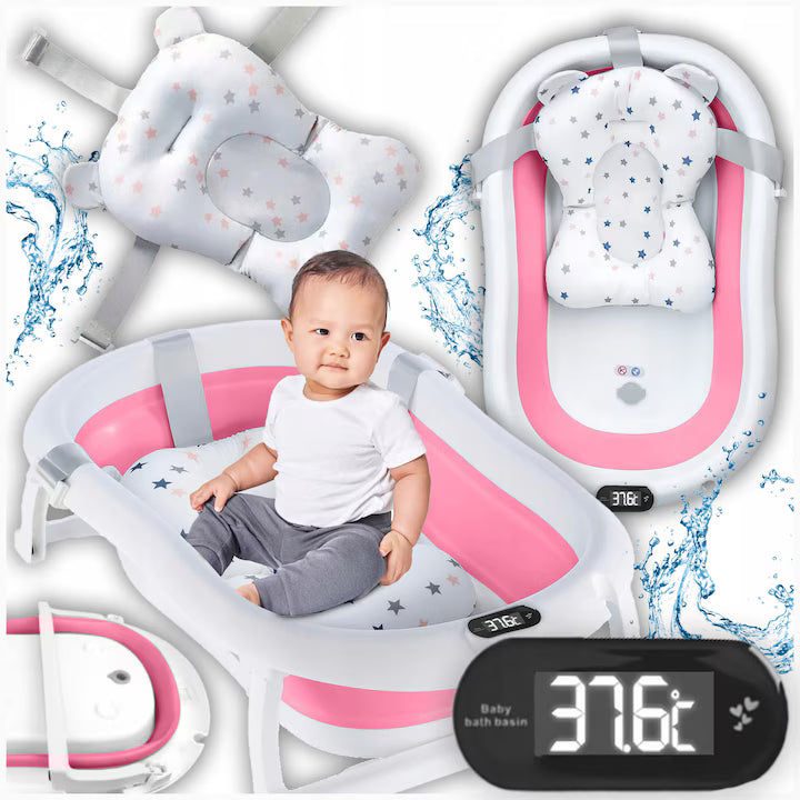 Set Cada Cu Termometru Si Perna, Sticla, Termometru Incorporat, Elemente Antiderapante, Fund Ergonomic, 80 Cm X 45 Cm X 25 Cm