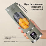 Mini Blender Electric, Portabil si Multifunctional, 12 lame din otel, Fara BPA, Capacitate 450ml