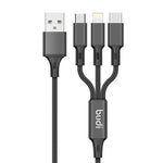 1+1 CADOU Încărcător Auto cu 2 Porturi USB, 2.4A, 12W, Cablu 3 în 1 USB-C / Lightning / Micro USB Inclus – Negru