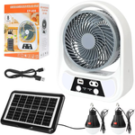 Ventilator solar cu 2 becuri si lanterna