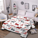 Set 2 x Patura flanel Christmas, 150x200cm, model fulgi de zapada, multicolor