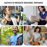 Mini Blender Electric, Portabil si Multifunctional, 12 lame din otel, Fara BPA, Capacitate 450ml