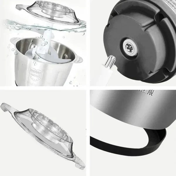 Tocător Electric 3L 1000W din Inox + Set 5 Caserole Metalice cu Capac CADOU