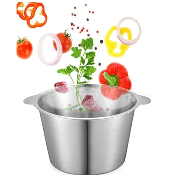 Tocător Electric 3L 1000W din Inox + Set 5 Caserole Metalice cu Capac CADOU