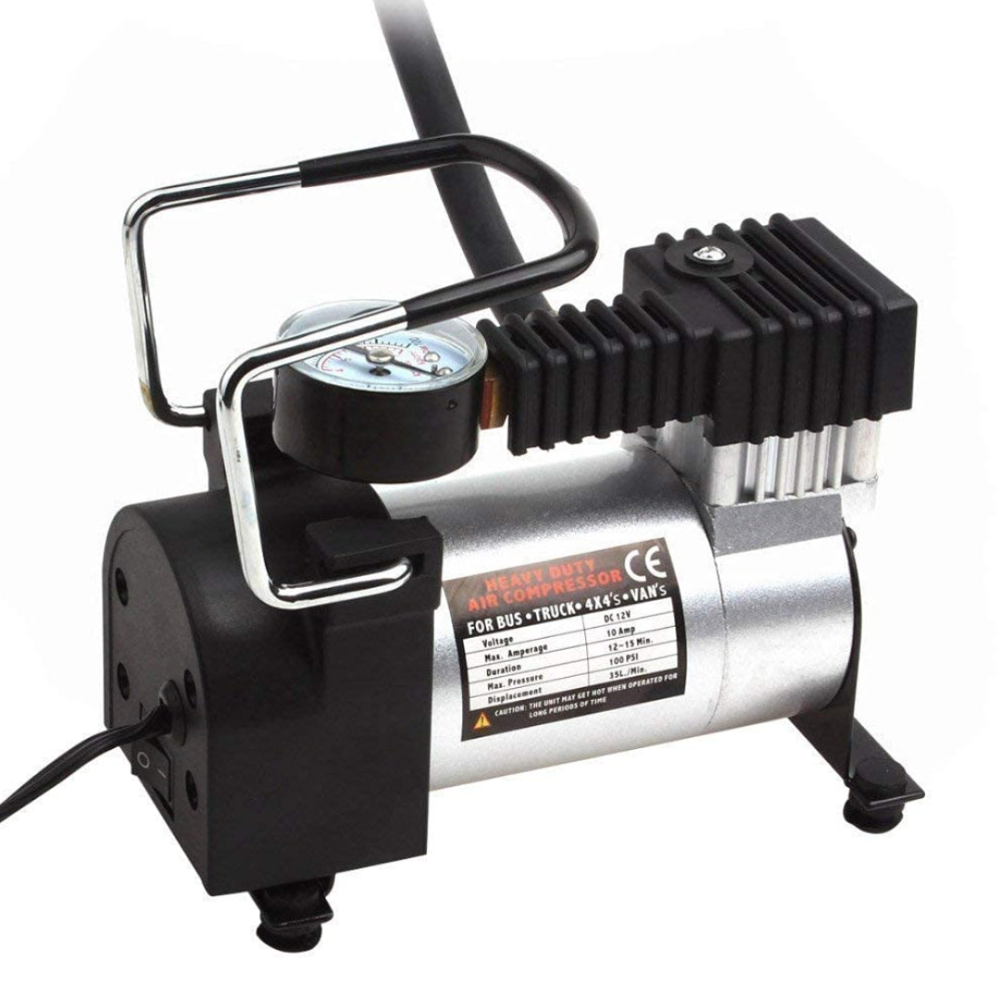 Kit pana auto complet, Compresor auto cu 1 cilindru, 12V, metalic