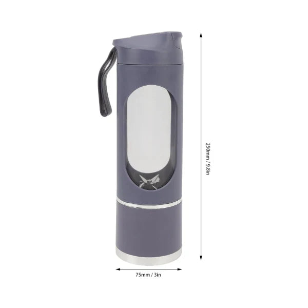 Mini blender portabil (450 ml, 12 lame, fără BPA) + termos auto din oțel inoxidabil 1200 ml