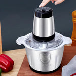 Tocător Electric 3L 1000W din Inox + Set 5 Caserole Metalice cu Capac CADOU