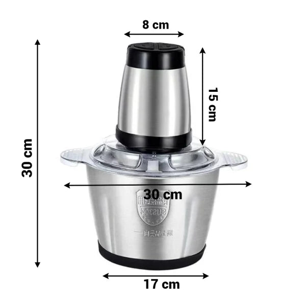 Tocător Electric 3L 1000W din Inox + Set 5 Caserole Metalice cu Capac CADOU