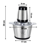 Tocător Electric 3L 1000W din Inox + Set 5 Caserole Metalice cu Capac CADOU