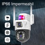 Set 2 x Camera smart IP cu lentila duala, cartela sim 4G, Camera IR fara fir, Alarma miscare, microfon + 2 x Card 32GB CADOU