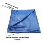 PACHET Prelata de protectie 5/6 m, impermeabila, rezistenta la UV si grindina + Parasolar pliabil tip umbrela pentru parbrizul masinii